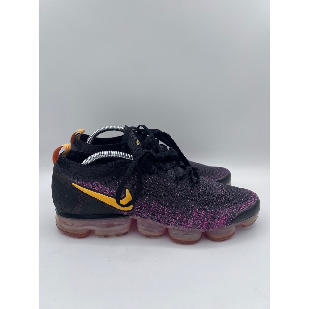 Nike Air VaporMax Flyknit 2 Black Fuchsia Pink Gold Mens Running‎ 942842-008